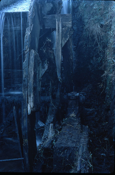 Waterwheel relics at Omata Dairy Factory.. 