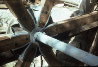 Waterwheel hub and spoke detail. 