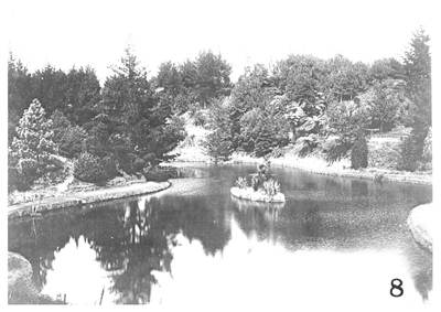 Fountain Lake - Black and White Image. 