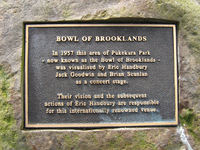 Plaque to the creators of the Bowl of Brooklands. 